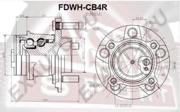 FDWHCB4R Asva cubo de rueda trasero