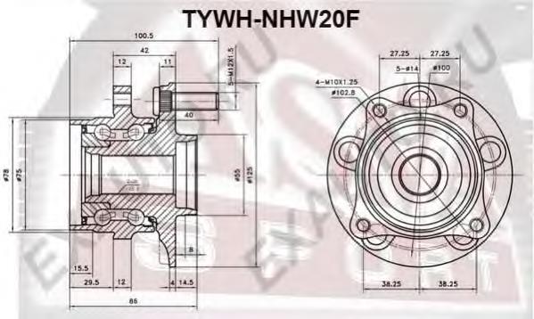 TYWH-NHW20F Asva cubo de rueda delantero