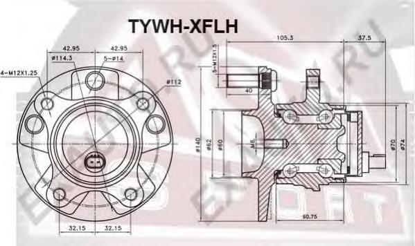 TYWH-XFLH Asva cubo de rueda delantero