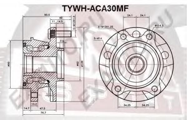 TYWHACA30MF Asva cubo de rueda delantero