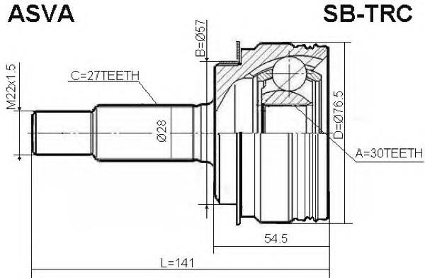 Junta homocinética exterior delantera NPZSB024 NTY