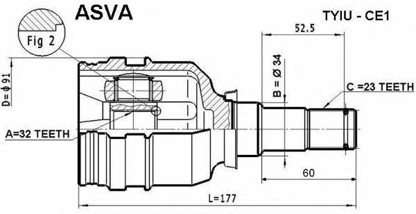 TYIUCE1 Asva junta homocinética interior delantera