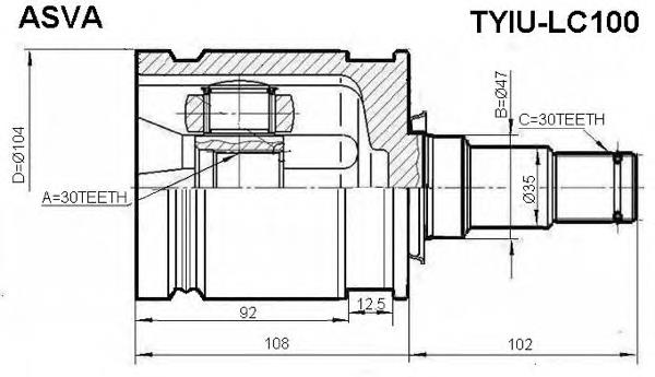 TYIULC100 Asva junta homocinética interior delantera