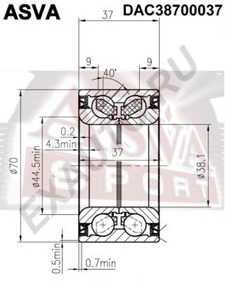 DAC38700037 Asva cojinete de rueda delantero