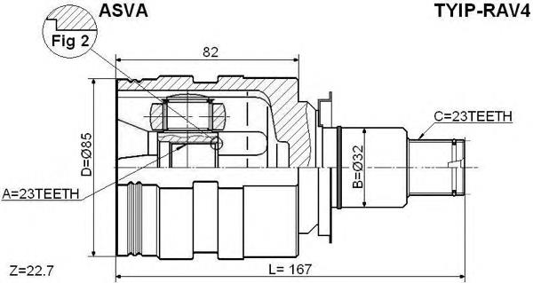 TYIPRAV4 Asva junta homocinética interior delantera derecha