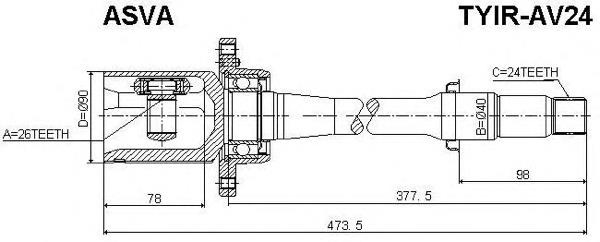 TYIRAV24 Asva junta homocinética interior delantera derecha