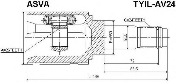 Junta homocinética interior delantera izquierda 4304005101 Toyota