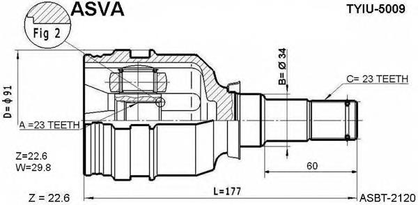 TYIU5009 Asva junta homocinética interior delantera