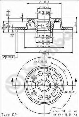 08595410 Brembo disco de freno trasero