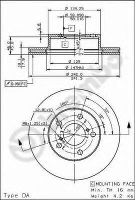 09.6877.10 Brembo freno de disco delantero