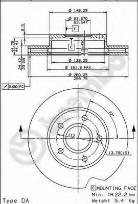 09.6879.20 Brembo freno de disco delantero