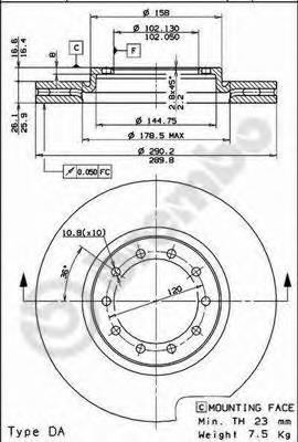 09.7261.10 Brembo freno de disco delantero