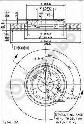 09.8304.21 Brembo freno de disco delantero