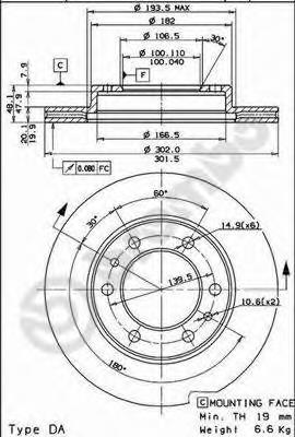 09567910 Brembo freno de disco delantero