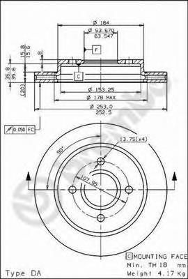 09.5708.10 Brembo disco de freno trasero