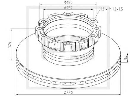 03611200A PE Automotive disco de freno trasero