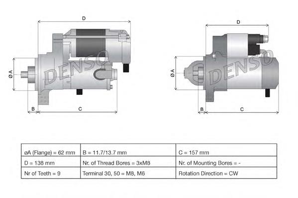 DSN585 Denso motor de arranque