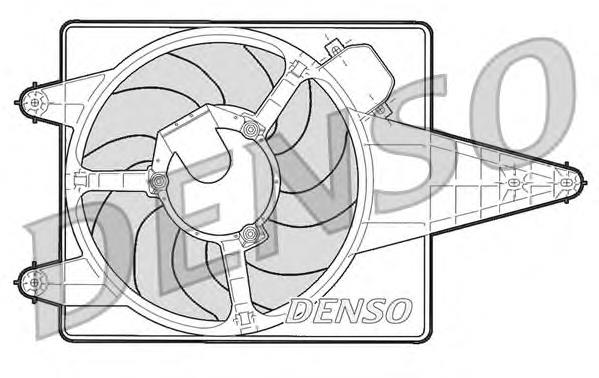 DER01204 Denso difusor de radiador, ventilador de refrigeración, condensador del aire acondicionado, completo con motor y rodete