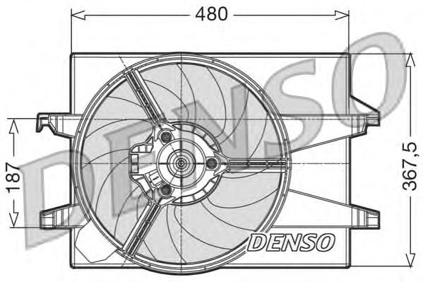 DER10002 Denso difusor de radiador, ventilador de refrigeración, condensador del aire acondicionado, completo con motor y rodete