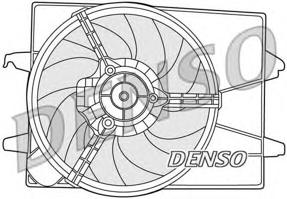 DER10003 Denso difusor de radiador, ventilador de refrigeración, condensador del aire acondicionado, completo con motor y rodete