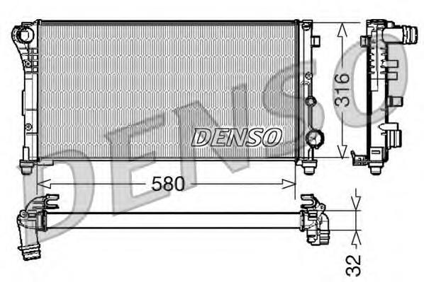 DRM09084 Denso radiador refrigeración del motor