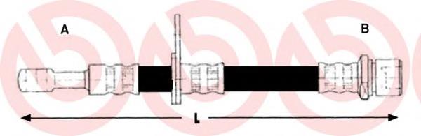 T78029 Brembo tubo flexible de frenos delantero derecho