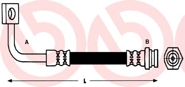T30096 Brembo tubo flexible de frenos delantero izquierdo