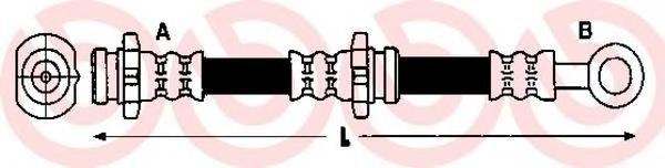 T56150 Brembo tubo flexible de frenos trasero derecho