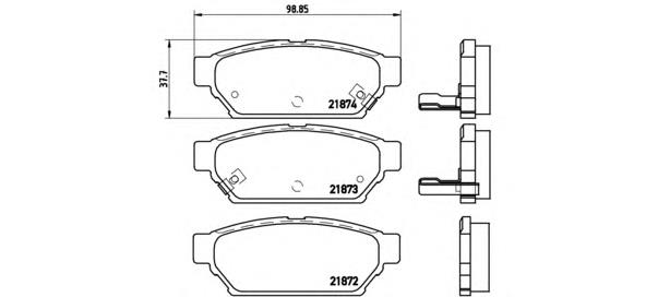 P 54 016 Brembo pastillas de freno traseras