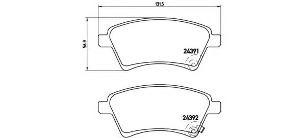 P23105 Brembo pastillas de freno delanteras