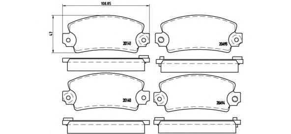 P68001 Brembo pastillas de freno delanteras