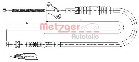 17.2723 Metzger cable de freno de mano trasero izquierdo