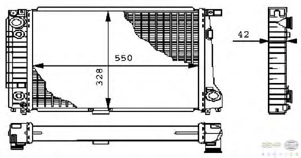 8MK376711661 HELLA radiador refrigeración del motor