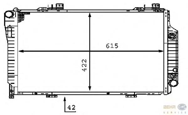 8MK376710364 HELLA radiador refrigeración del motor