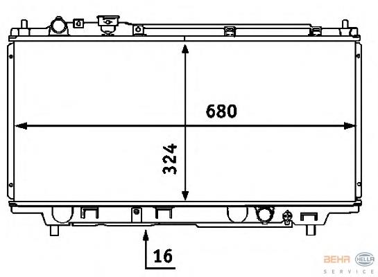 8MK376707474 HELLA radiador refrigeración del motor