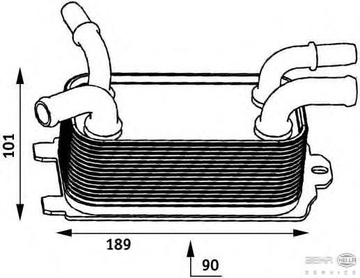 8MO376729611 HELLA radiador enfriador de la transmision/caja de cambios