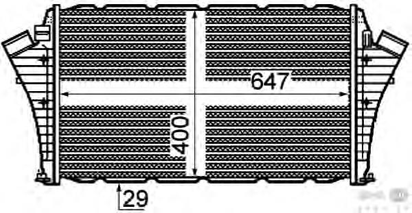 8ML376760661 HELLA radiador de aire de admisión