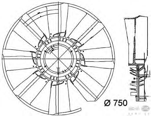 8MV376756081 HELLA rodete ventilador, refrigeración de motor