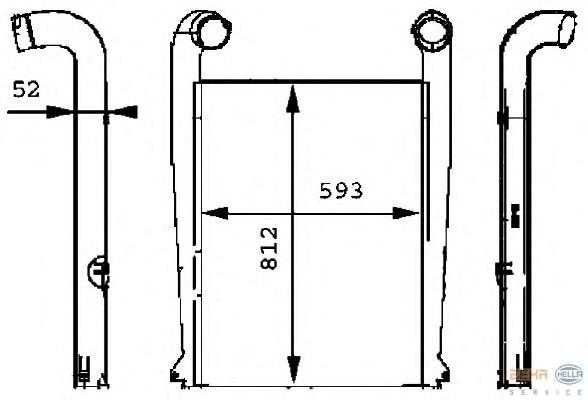 8ML376724081 HELLA radiador de aire de admisión