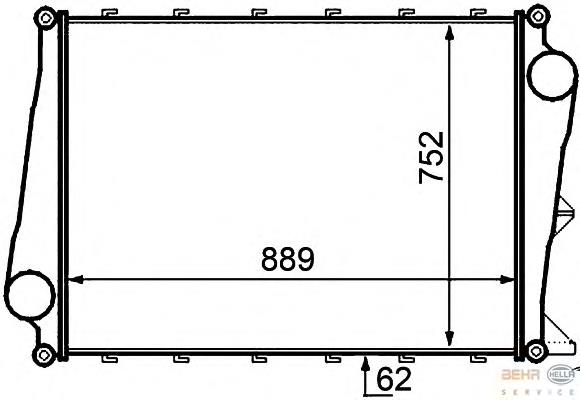 8ML376727551 HELLA radiador de aire de admisión