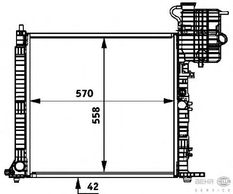 Radiador refrigeración del motor 8MK376722051 HELLA