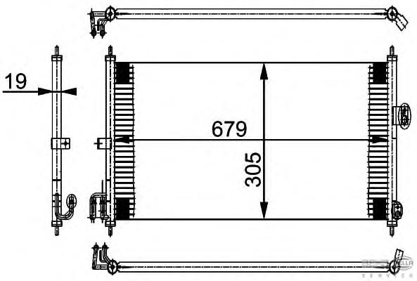 8FC 351 038-581 HELLA condensador aire acondicionado