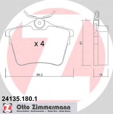 241351801 Zimmermann pastillas de freno traseras