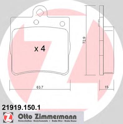 219191501 Zimmermann pastillas de freno traseras