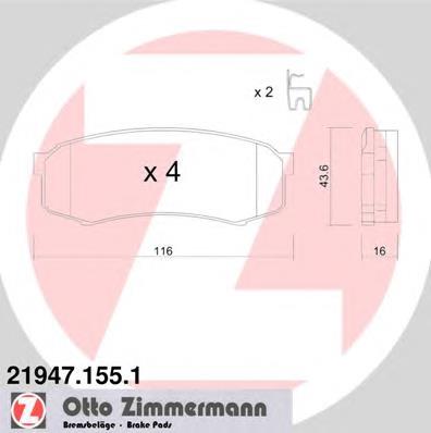 21947.155.1 Zimmermann pastillas de freno traseras