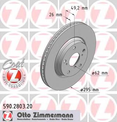 590.2803.20 Zimmermann freno de disco delantero