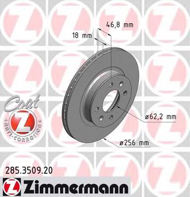 285.3509.20 Zimmermann freno de disco delantero