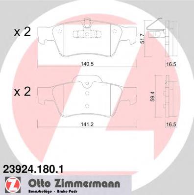 239241801 Zimmermann pastillas de freno traseras