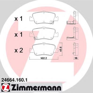 246641601 Zimmermann pastillas de freno traseras