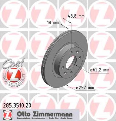 285351020 Zimmermann freno de disco delantero